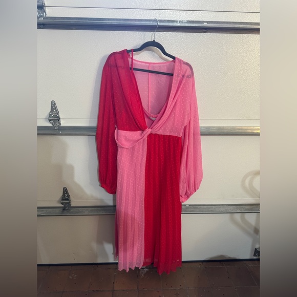 ASOS curve pink and red dress - Picture 1 of 2